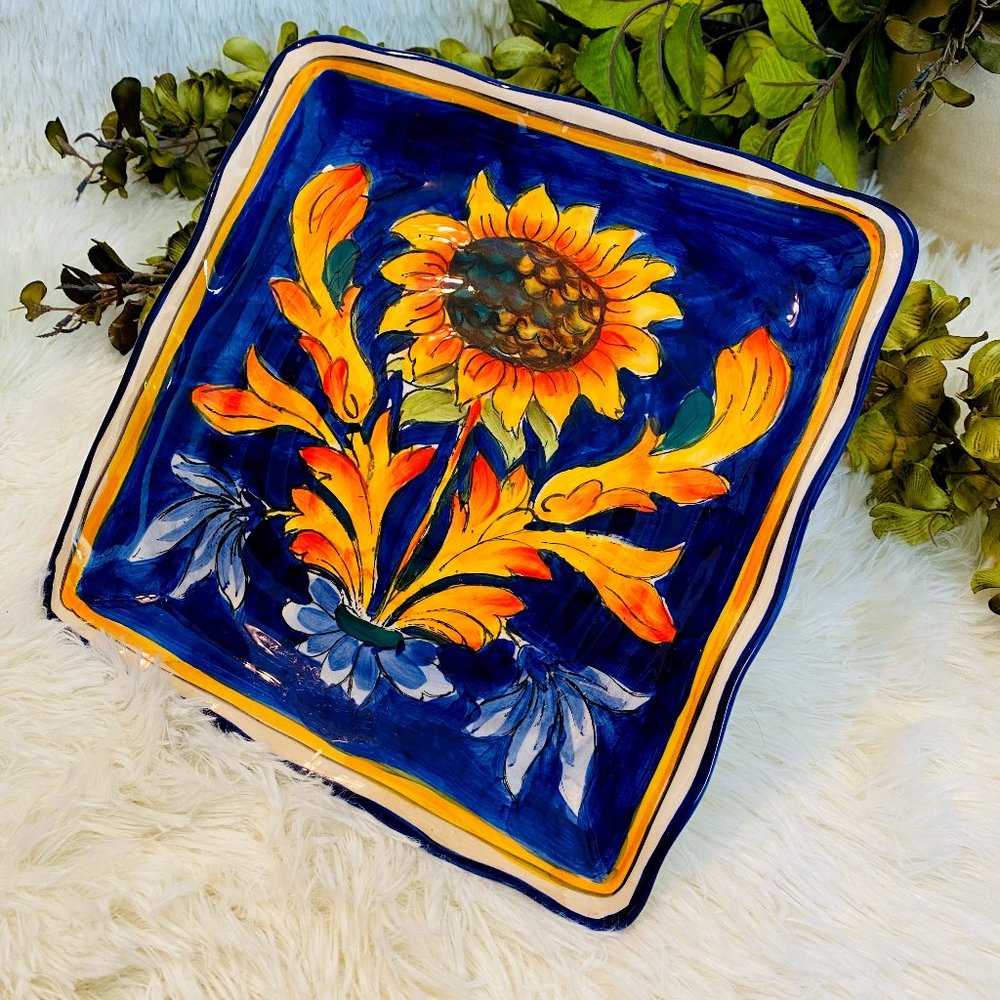 Tuscan Sunflower Ceramic Plate 9" Plate-China